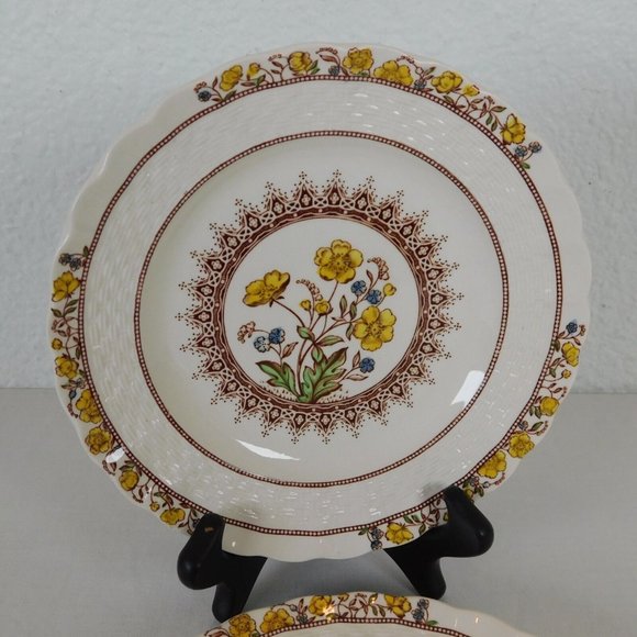 Lot of 2 Spode Buttercup New Black Backstamp Bread Butter Plate 6.5 in England - Picture 4 of 9